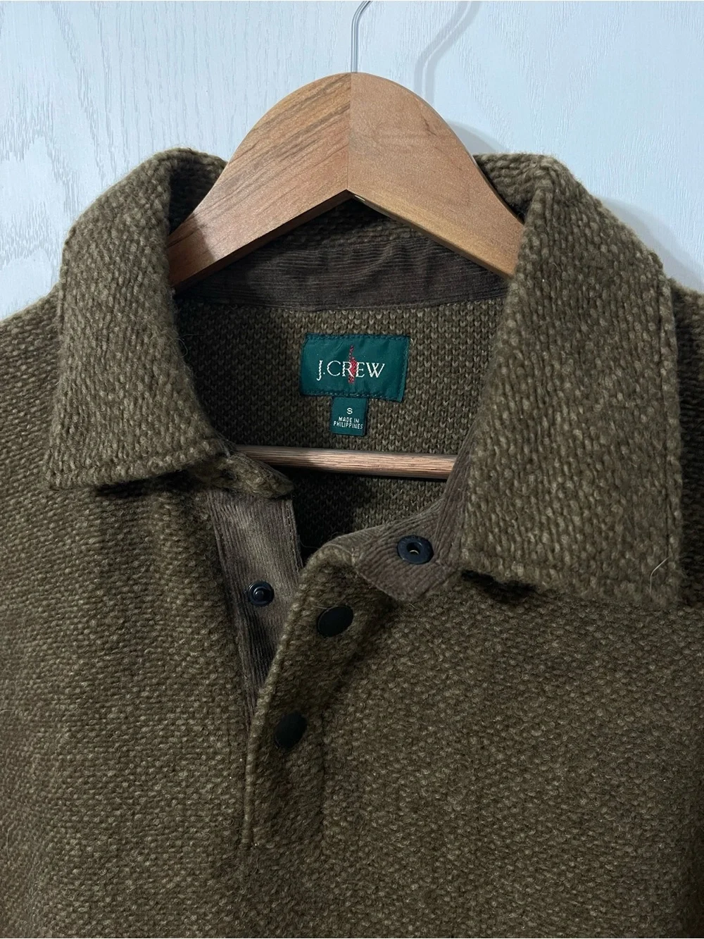 J.Crew Brown Men's Collared Knit Pullover Sweater